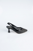 Party-Schuhe Steinbesetzt Schwarz MJ5311