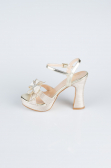 Party-Schuhe Laserschnitt Gold MJL2331