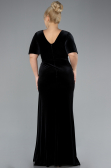 Einladung Und Abendkleid İn Übergröße Lang Samt Schwarz ABU4317