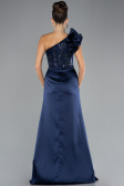 Abendkleid Lang Satin Marineblau ABU4325