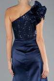 Abendkleid Lang Satin Marineblau ABU4325