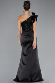 Abendkleid Lang Satin Schwarz ABU4325