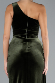 Khaki Abendkleid Samt Lang ABU3365