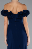 Abendkleid im Meerjungfrau-Stil Lang Marineblau ABU4335