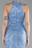 Abendkleid Lang Schuppig Indigo ABU4376