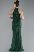 Abendkleid Lang Schuppig Smaragdgrün ABU4376