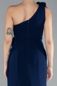 Abendkleid im Meerjungfrau-Stil Lang Marineblau ABU4381