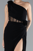 Abendkleid im Meerjungfrau-Stil Lang Schwarz ABU4381