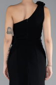 Abendkleid im Meerjungfrau-Stil Lang Schwarz ABU4381