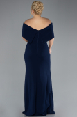 Abendkleid in Übergröße Lang Marineblau ABU3945