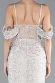 Abendkleid Lang Perlenbesetzt Beige ABU4394