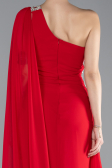 Kleider in Großen Größen Lang Chiffon Rot ABU4407