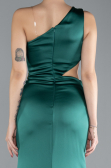 Abschlusskleid Lang Satin Smaragdgrün ABU4409