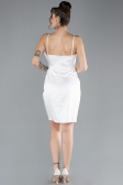 Partykleid Mini Satin Weiß ABK2174