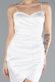 Partykleid Mini Satin Weiß ABK2174