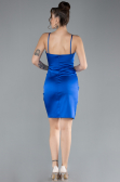 Partykleid Mini Satin Sächsischblau ABK2174
