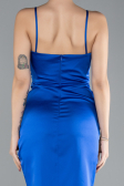 Partykleid Mini Satin Sächsischblau ABK2174