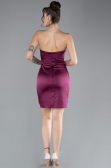 Partykleid Mini Satin Pflaume ABK2175