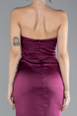 Partykleid Mini Satin Pflaume ABK2175