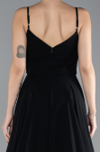Abschlusskleid Lang Chiffon Schwarz ABU4412