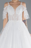Brautkleid in Großen Größen Lang Weiß ABU4451