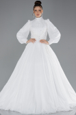 Brautkleid in Großen Größen Lang Chiffon Weiß ABU4452