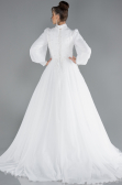 Brautkleid in Großen Größen Lang Chiffon Weiß ABU4452