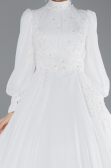 Brautkleid in Großen Größen Lang Chiffon Weiß ABU4452