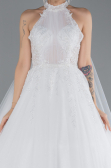 Brautkleid in Großen Größen Lang Weiß ABU4488