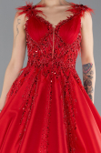 Designer Verlobungskleid Lang Rot ABU4436