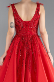 Designer Verlobungskleid Lang Rot ABU4436