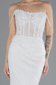 Hochzeitskleider Lang Spitze Weiß ABU4479