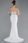 Hochzeitskleider Lang Spitze Weiß ABU4479