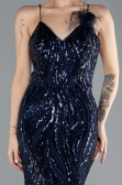 Abendkleid im Meerjungfrau-Stil Lang Marineblau ABU4494