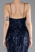 Abendkleid im Meerjungfrau-Stil Lang Marineblau ABU4494