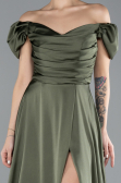 Abschlusskleid Lang Satin Khaki ABU4508