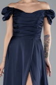 Abschlusskleid Lang Satin Marineblau ABU4508