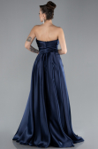 Abendkleid Lang Satin Marineblau ABU4522