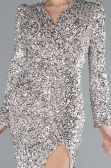 Beige Abendkleid Schuppig Lang ABU4329