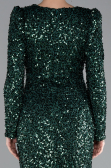 Smaragdgrün Abendkleid Schuppig Lang ABU4329