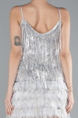 Silber Partykleid Kurz ABK1629