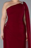 Kleider in Großen Größen Lang Chiffon Weinrot ABU4407