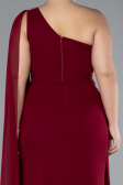 Kleider in Großen Größen Lang Chiffon Weinrot ABU4407