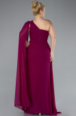 Kleider in Großen Größen Lang Chiffon Pflaume ABU4407