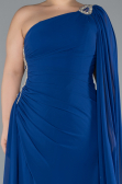 Kleider in Großen Größen Lang Chiffon Sächsischblau ABU4407