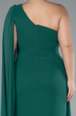 Kleider in Großen Größen Lang Chiffon Smaragdgrün ABU4407