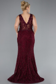 Brautkleid In Übergröße Lang Guipure Spitze Weinrot ABU4504