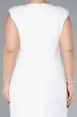 Partykleid in Übergröße Midi Weiß ABK2190