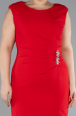 Partykleid in Übergröße Midi Rot ABK2190