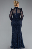 Abendkleid im Meerjungfrau-Stil Lang Marineblau ABU4526
